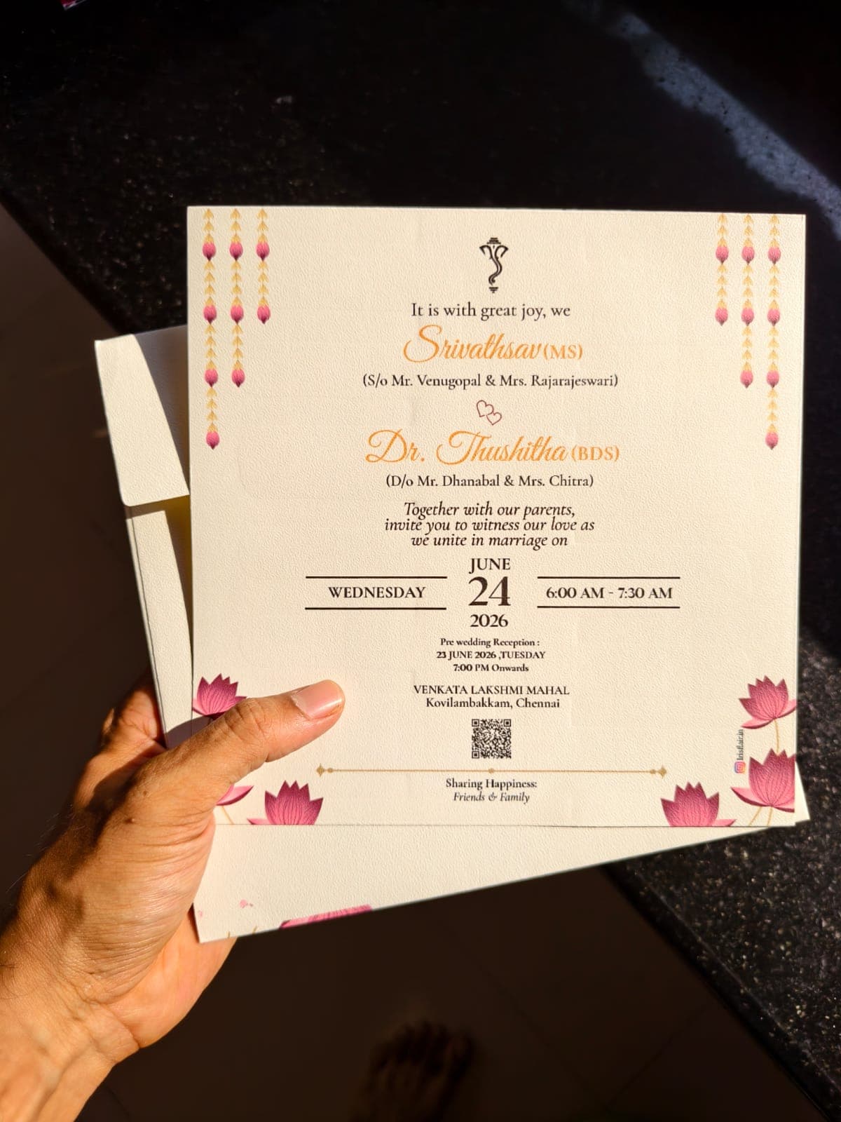 8 inches envelope and card